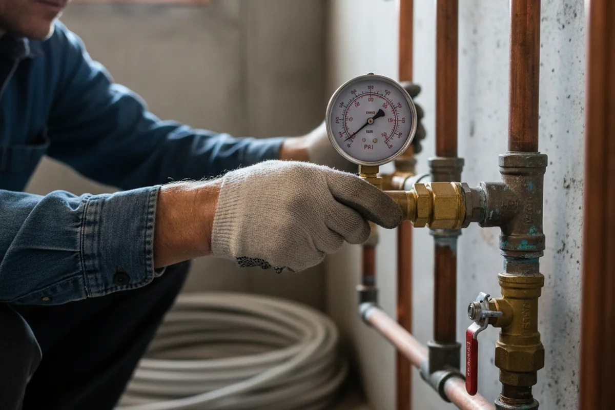 Pressure testing a repaired line during Water Line Repair in Rodman